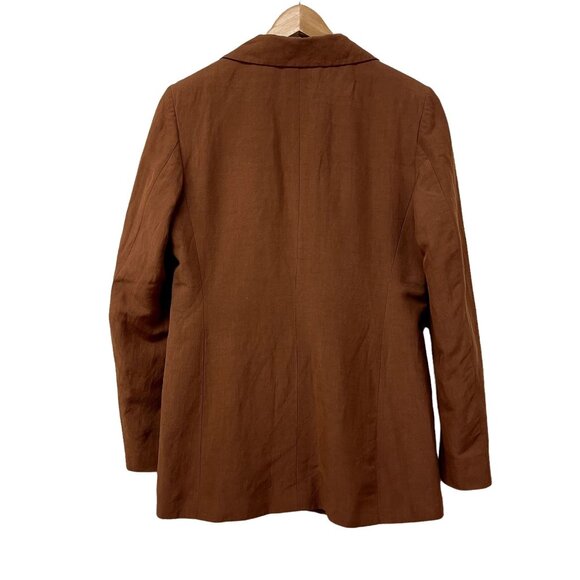 Vintage Ann Freedberg Brown Linen Button Down Jacket sz 10 - Picture 3 of 5